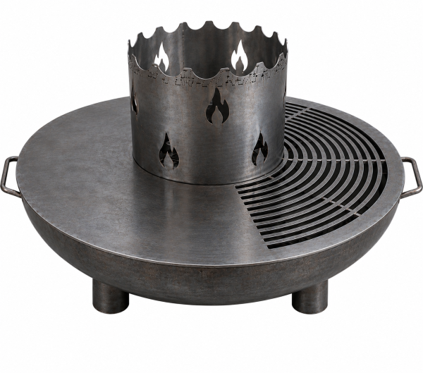 Grillplatte mit Krone für Feuerschale in Stahl